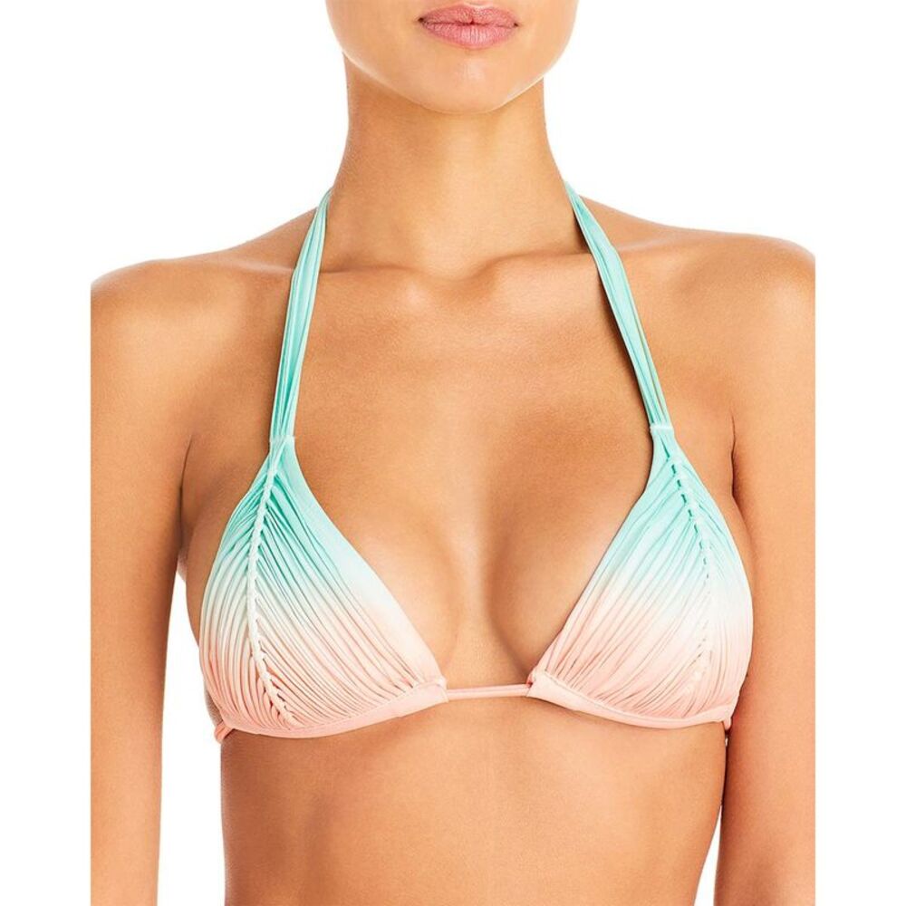 PQ Swim Ombre Mint to Peach Halter Bikini Top